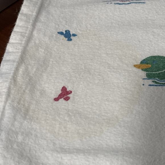 Medline Duck Ducklings Baby Receiving Blanket Vintage Hospital Cotton STAINED - Picture 8 of 9